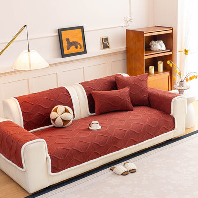 26 of 47:Thickened Crystal Velvet Sofa Cover, Non-Slip Quilted Couch Protector for Pets & Kids 