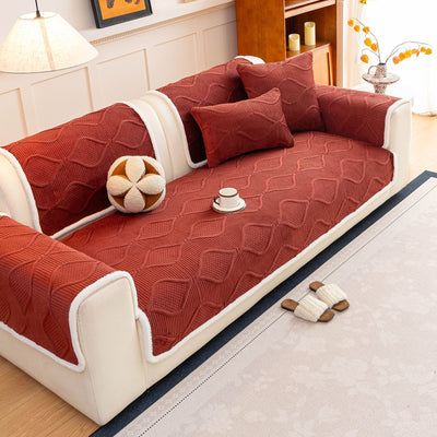 25 of 47:Thickened Crystal Velvet Sofa Cover, Non-Slip Quilted Couch Protector for Pets & Kids 
