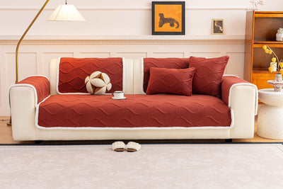 30 of 47:Thickened Crystal Velvet Sofa Cover, Non-Slip Quilted Couch Protector for Pets & Kids 