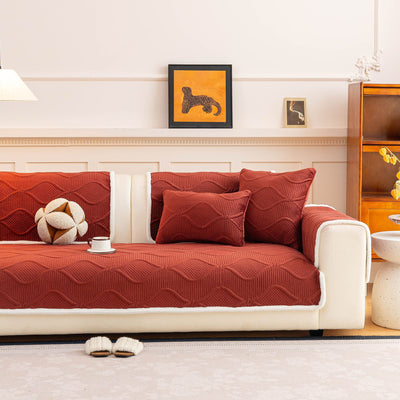 6 of 47:Thickened Crystal Velvet Sofa Cover, Non-Slip Quilted Couch Protector for Pets & Kids 