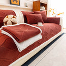 23 of 47:Thickened Crystal Velvet Sofa Cover, Non-Slip Quilted Couch Protector for Pets & Kids 