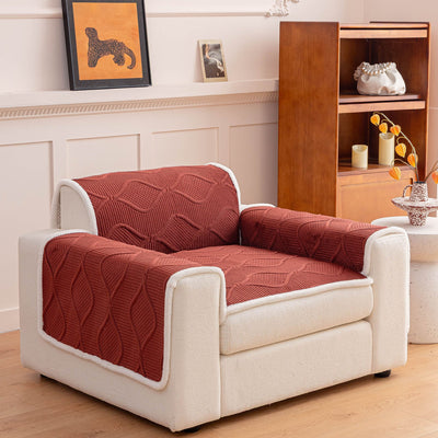 12 of 47:Thickened Crystal Velvet Sofa Cover, Non-Slip Quilted Couch Protector for Pets & Kids 