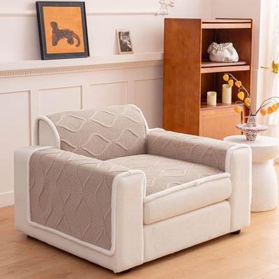 45 of 47:Thickened Crystal Velvet Sofa Cover, Non-Slip Quilted Couch Protector for Pets & Kids 