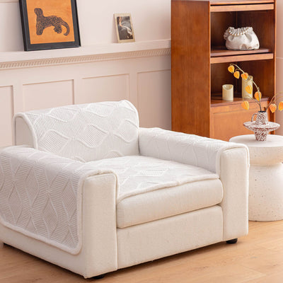 47 of 47:Thickened Crystal Velvet Sofa Cover, Non-Slip Quilted Couch Protector for Pets & Kids 