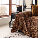 23 of 26:Leopard Print Flannel Sofa Throw Cover, Soft Couch Protector for Pets, Kids & Home 
