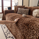 13 of 26:Leopard Print Flannel Sofa Throw Cover, Soft Couch Protector for Pets, Kids & Home 
