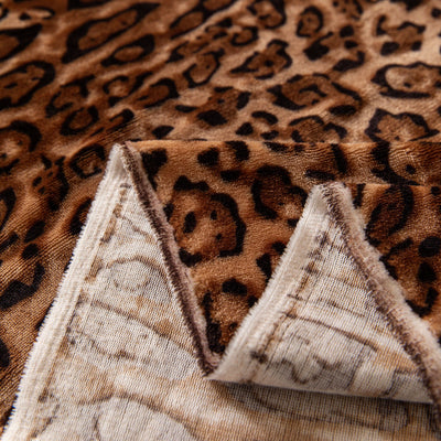 19 of 26:Leopard Print Flannel Sofa Throw Cover, Soft Couch Protector for Pets, Kids & Home 