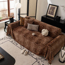5 of 26:Leopard Print Flannel Sofa Throw Cover, Soft Couch Protector for Pets, Kids & Home 