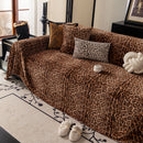 22 of 26:Leopard Print Flannel Sofa Throw Cover, Soft Couch Protector for Pets, Kids & Home 