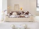 28 of 31:3D Floral Sofa Throw Cover, Soft Plush Couch Protector with Decorative Ruffled Skirt 