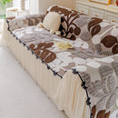 23 of 31:3D Floral Sofa Throw Cover, Soft Plush Couch Protector with Decorative Ruffled Skirt 