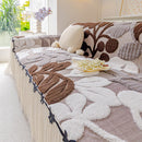 8 of 31:3D Floral Sofa Throw Cover, Soft Plush Couch Protector with Decorative Ruffled Skirt 