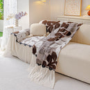 13 of 31:3D Floral Sofa Throw Cover, Soft Plush Couch Protector with Decorative Ruffled Skirt 