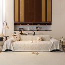 30 of 31:Luxury Elegant Chenille Sofa Throw Cover with Floral Embroidered Lace & Pom-Pom Trim 