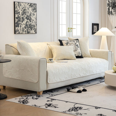 5 of 29:Plush Quilted Padded Sofa Cover, Non-Slip Seashell Couch Protector for Pets & Kids 