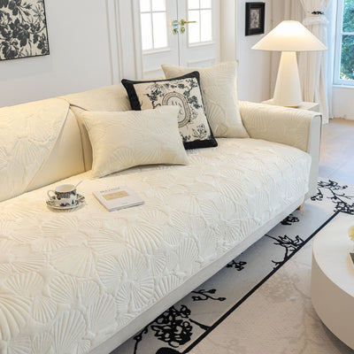 20 of 29:Plush Quilted Padded Sofa Cover, Non-Slip Seashell Couch Protector for Pets & Kids 