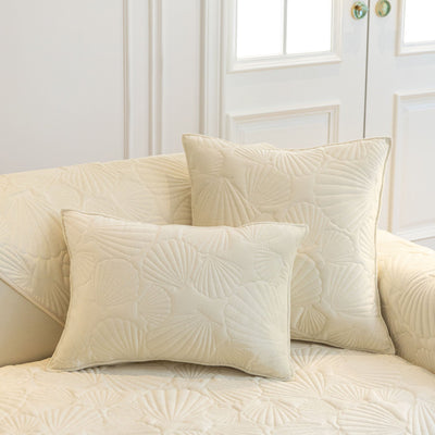 28 of 29:Plush Quilted Padded Sofa Cover, Non-Slip Seashell Couch Protector for Pets & Kids 