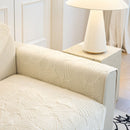 13 of 29:Plush Quilted Padded Sofa Cover, Non-Slip Seashell Couch Protector for Pets & Kids 