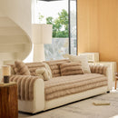 31 of 40:Plush Faux Rabbit Fur Sofa Cover, Warm Non-Slip Couch Protector for Leather Sofas 