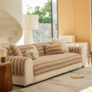 8 of 40:Plush Faux Rabbit Fur Sofa Cover, Warm Non-Slip Couch Protector for Leather Sofas 