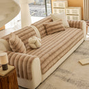 30 of 40:Plush Faux Rabbit Fur Sofa Cover, Warm Non-Slip Couch Protector for Leather Sofas 