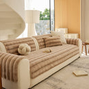 28 of 40:Plush Faux Rabbit Fur Sofa Cover, Warm Non-Slip Couch Protector for Leather Sofas 