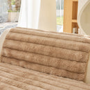 19 of 40:Plush Faux Rabbit Fur Sofa Cover, Warm Non-Slip Couch Protector for Leather Sofas 