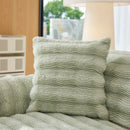 40 of 40:Plush Faux Rabbit Fur Sofa Cover, Warm Non-Slip Couch Protector for Leather Sofas 