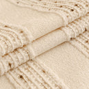 11 of 25:Textured Striped Sofa Throw Cover, Soft Woven Couch Protector with Fringe Edges 