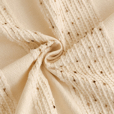 12 of 25:Textured Striped Sofa Throw Cover, Soft Woven Couch Protector with Fringe Edges 