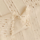 13 of 25:Textured Striped Sofa Throw Cover, Soft Woven Couch Protector with Fringe Edges 