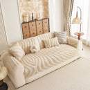 4 of 30:Cozy Plush Sofa Topper with Raised Wave Texture, Non-Slip Furniture Protector Cover 