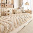14 of 30:Cozy Plush Sofa Topper with Raised Wave Texture, Non-Slip Furniture Protector Cover 