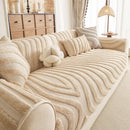 16 of 30:Cozy Plush Sofa Topper with Raised Wave Texture, Non-Slip Furniture Protector Cover 