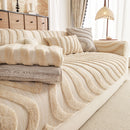 18 of 30:Cozy Plush Sofa Topper with Raised Wave Texture, Non-Slip Furniture Protector Cover 