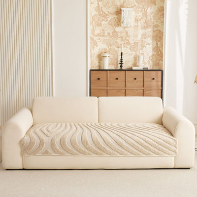 20 of 30:Cozy Plush Sofa Topper with Raised Wave Texture, Non-Slip Furniture Protector Cover 