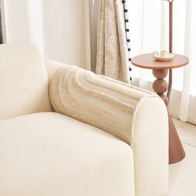 22 of 30:Cozy Plush Sofa Topper with Raised Wave Texture, Non-Slip Furniture Protector Cover 