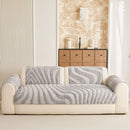 26 of 30:Cozy Plush Sofa Topper with Raised Wave Texture, Non-Slip Furniture Protector Cover 