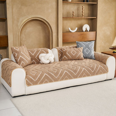 3 of 29:Thick Sherpa Sofa Protector Cover, Warm Plush Couch Cover for Seat, Backrest & Armrest 
