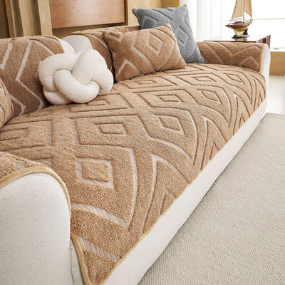 5 of 29:Thick Sherpa Sofa Protector Cover, Warm Plush Couch Cover for Seat, Backrest & Armrest 