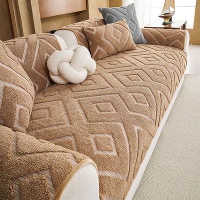 19 of 29:Thick Sherpa Sofa Protector Cover, Warm Plush Couch Cover for Seat, Backrest & Armrest 