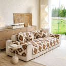 5 of 32:Cozy Thickened Sherpa Sofa Protector, Geometric Non-Slip Couch Cover for Pets & Kids 