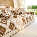 25 of 32:Cozy Thickened Sherpa Sofa Protector, Geometric Non-Slip Couch Cover for Pets & Kids 