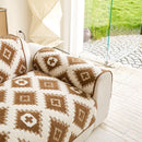 24 of 32:Cozy Thickened Sherpa Sofa Protector, Geometric Non-Slip Couch Cover for Pets & Kids 