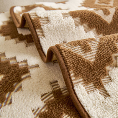 13 of 32:Cozy Thickened Sherpa Sofa Protector, Geometric Non-Slip Couch Cover for Pets & Kids 