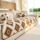 16 of 32:Cozy Thickened Sherpa Sofa Protector, Geometric Non-Slip Couch Cover for Pets & Kids 