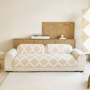 31 of 32:Cozy Thickened Sherpa Sofa Protector, Geometric Non-Slip Couch Cover for Pets & Kids 