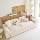 7 of 33:Thickened Plush Sofa Cover, Textured Geometric Couch Protector with Non-Slip Backing 