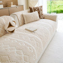 8 of 33:Thickened Plush Sofa Cover, Textured Geometric Couch Protector with Non-Slip Backing 