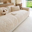 24 of 33:Thickened Plush Sofa Cover, Textured Geometric Couch Protector with Non-Slip Backing 